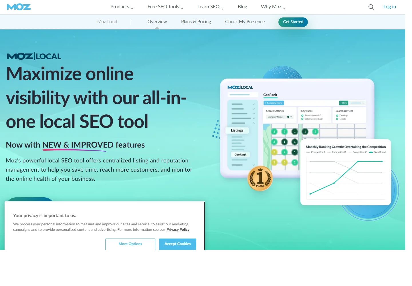 Moz Local landing page