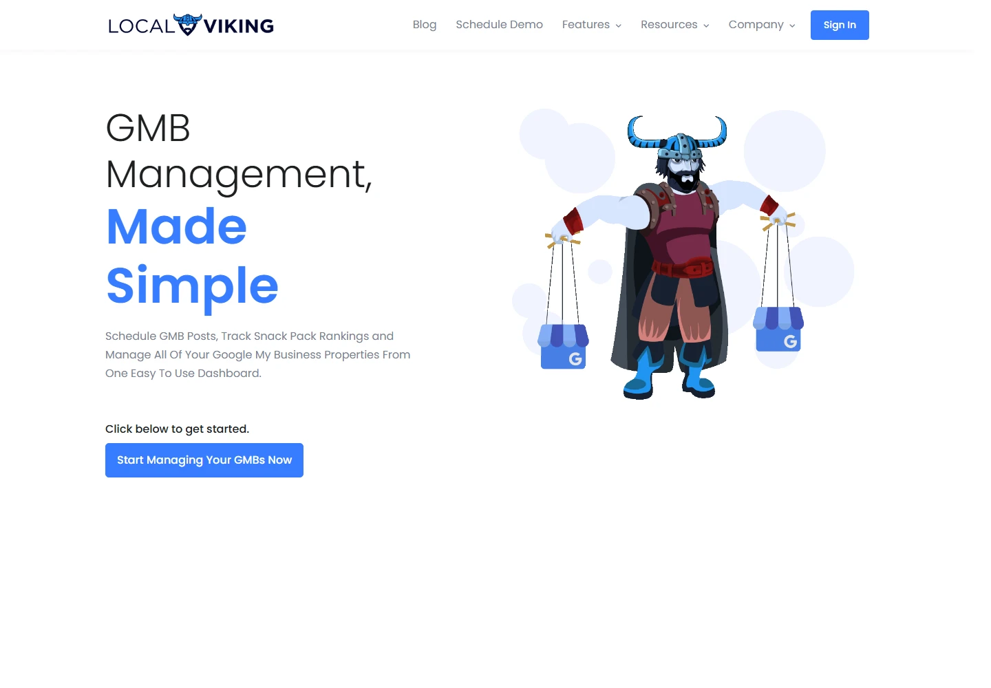 Local Viking landing page